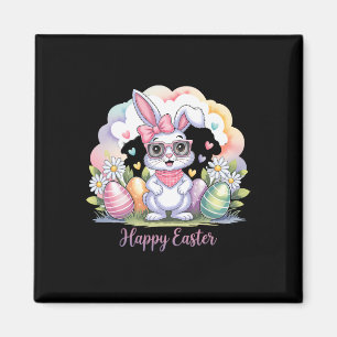 Happy Easter Day Bunny Eggs Schattige Happy Easter Magneet