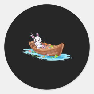 Happy Easter Day Bunny Gevist Visser Kinder Mannen Ronde Sticker