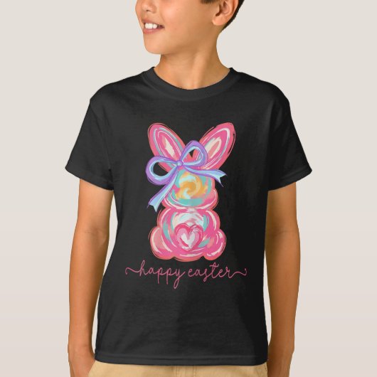 Happy Easter Day Bunny Rabbit Brushstroke T-shirt  (Voorkant)