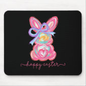 Happy Easter Day Bunny Rabbit Brushstroke T-shirt  Muismat (Voorkant)