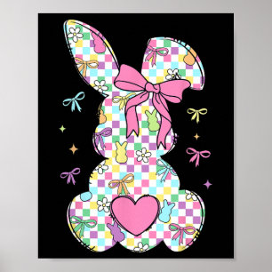 Happy Easter Day Bunny Rabbit met Schattigee strik Poster