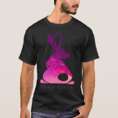 Happy Easter Day Bunny rabbit pink solar system cl T-shirt (Voorkant)