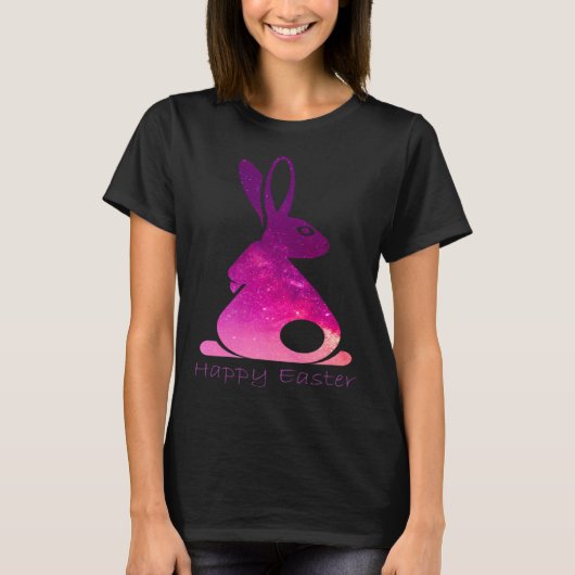 Happy Easter Day Bunny rabbit pink solar system cl T-shirt (Voorkant)