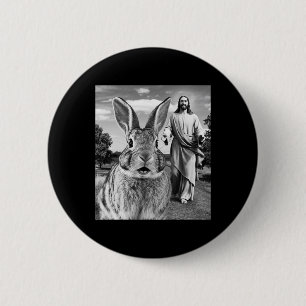 Happy Easter Day Bunny Selfie Christelijke Paas Ma Ronde Button 5,7 Cm