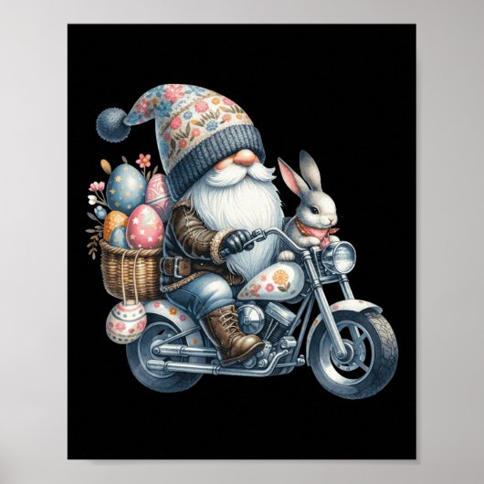 Happy Easter Day Bunny Spring Gnome Easter Egg Hun Poster (Voorkant)