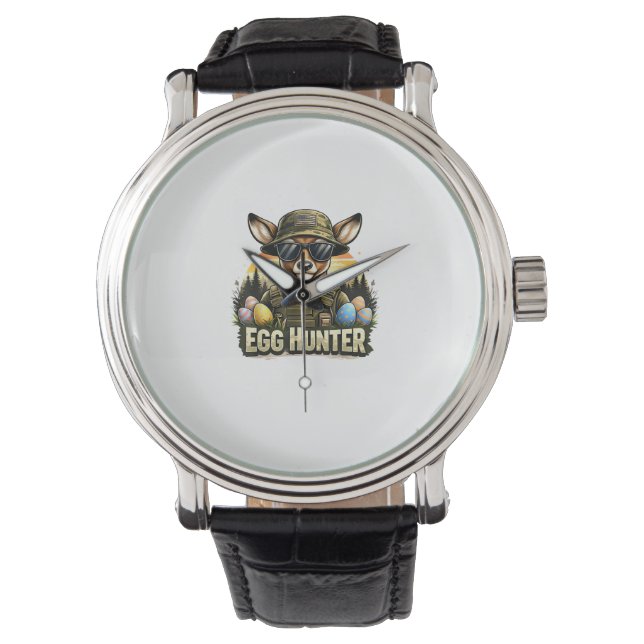 Happy Easter Day Camo Funny Hunting Boys Men Easte Horloge (Voorkant)