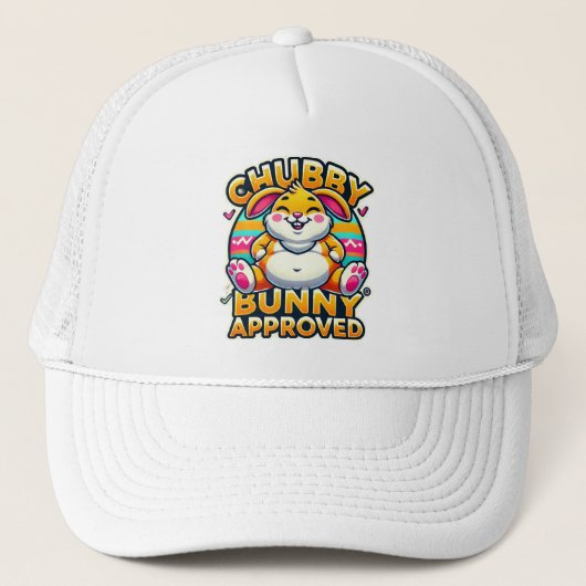 Happy Easter Day Chubby Bunny goedgekeurd Trucker Pet (Voorkant)