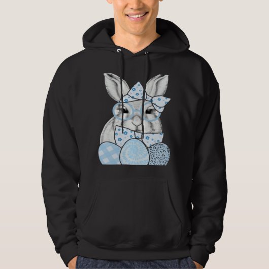 Happy Easter Day Cute Bunny Rabbit Face Tie Dye Gl Hoodie (Voorkant)
