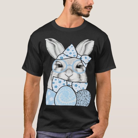 Happy Easter Day Cute Bunny Rabbit Face Tie Dye Gl T-shirt (Voorkant)
