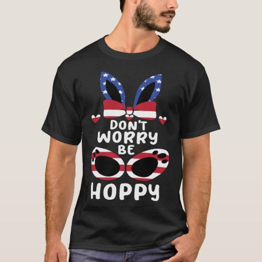 Happy Easter Day Cute Easter Bunny USA Pride Flag T-shirt (Voorkant)