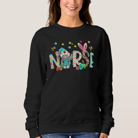 Happy Easter Day Easter Leopard Decor Bunny Ears Trui (Voorkant)