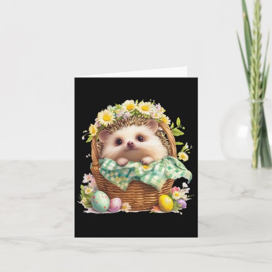 Happy Easter Day - Egel zitten in een geweven Kaart (Voorkant)