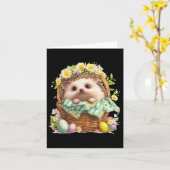 Happy Easter Day - Egel zitten in een geweven Kaart (Gele Bloem)