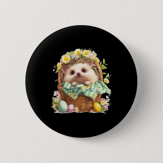 Happy Easter Day - Egel zitten in een geweven Ronde Button 5,7 Cm (Voorkant)