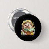 Happy Easter Day - Egel zitten in een geweven Ronde Button 5,7 Cm (Voorkant /achterkant)