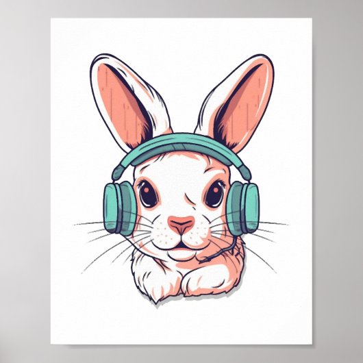 Happy Easter Day Egg Bunny Funny Gamer Boys Kinder Poster (Voorkant)