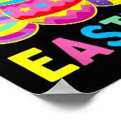 Happy Easter Day Egg Hunting Easter Bunny Poster (Hoek)