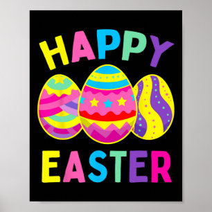 Happy Easter Day Egg Hunting Easter Bunny Poster