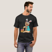 Happy Easter Day Funny Bulldog Paashum Costum T-shirt (Voorkant volledig)