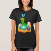 Happy Easter Day Rex Saurus Dinosaur Bunny Eggs To T-shirt (Voorkant)