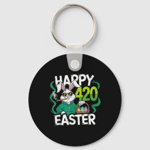 Happy Easter Day Roken Paashaas Mannen Vrouwen Sleutelhanger