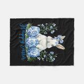 Happy Easter Day Schattige Egg Bunny Celebrate Vro Fleece Deken (Voorkant (Horizontaal))