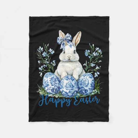 Happy Easter Day Schattige Egg Bunny Celebrate Vro Fleece Deken (Voorkant)