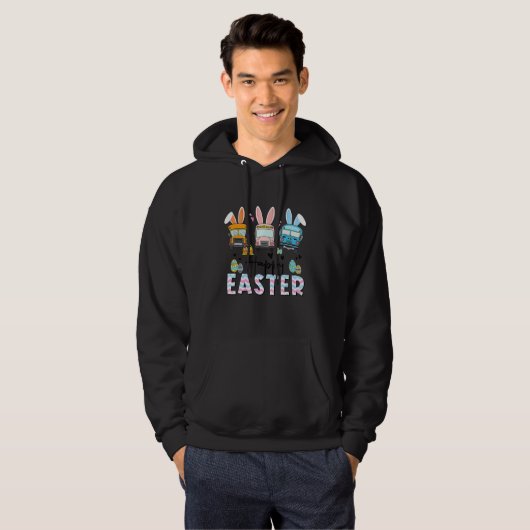 Happy Easter Day School Bus Driver Life Happy E Hoodie (Voorkant volledig)