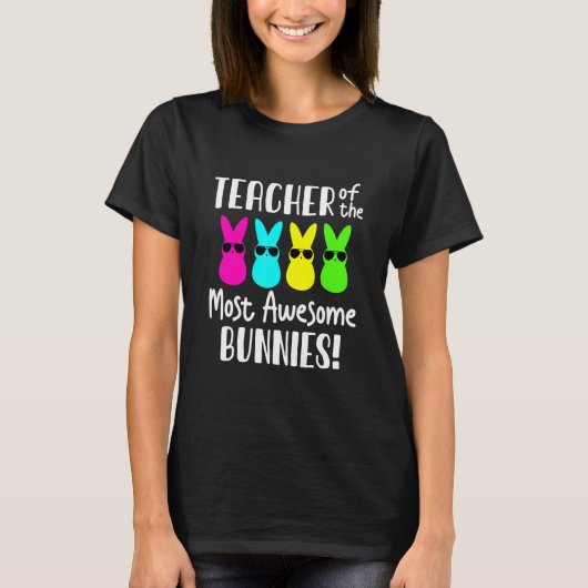 Happy Easter Day Teacher Women Easter Teacher Bunn T-shirt (Voorkant)