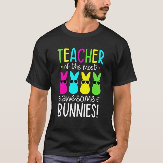 Happy Easter Day Teacher Women Easter Teacher Bunn T-shirt (Voorkant)