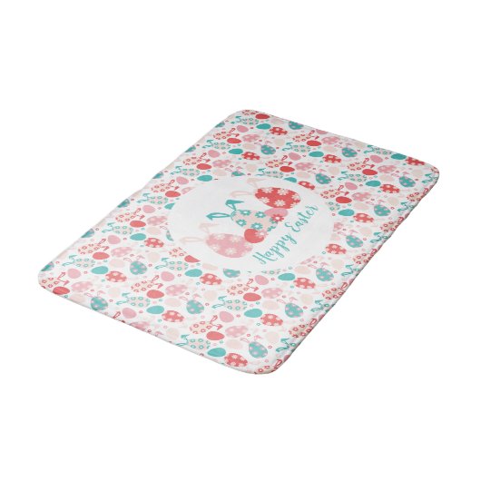 Happy Easter Decorated Eggs Bunny Ears Badmat (Gekanteld)