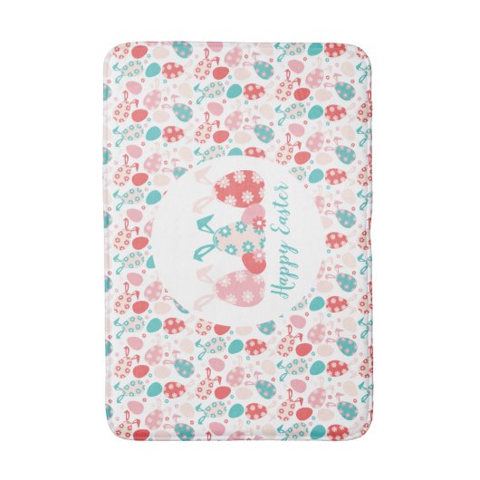 Happy Easter Decorated Eggs Bunny Ears Badmat (Voorkant Verticaal)