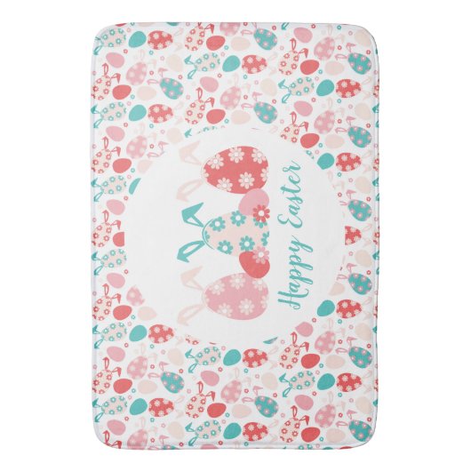 Happy Easter Decorated Eggs Bunny Ears Badmat (Voorkant Verticaal)