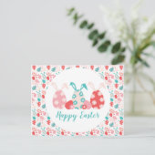 Happy Easter Decorated Eggs Bunny Ears Briefkaart (Staand voorkant)