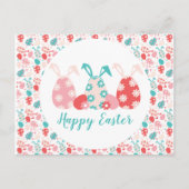 Happy Easter Decorated Eggs Bunny Ears Briefkaart (Voorkant)