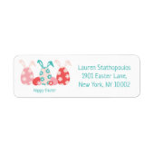 Happy Easter Decorated Eggs Bunny Ears Etiket (Voorkant)
