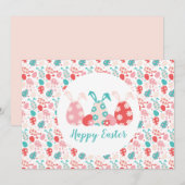 Happy Easter Decorated Eggs Bunny Ears Feestdagenkaart (Voorkant / Achterkant)