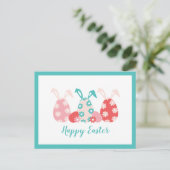 Happy Easter Decorated Eggs Bunny Ears Feestdagenkaart (Staand voorkant)