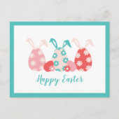 Happy Easter Decorated Eggs Bunny Ears Feestdagenkaart (Voorkant)
