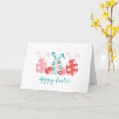 Happy Easter Decorated Eggs Bunny Ears Kaart (Gele Bloem)
