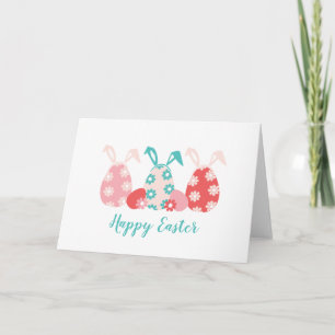Happy Easter Decorated Eggs Bunny Ears Kaart