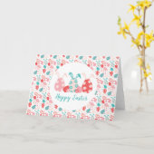 Happy Easter Decorated Eggs Bunny Ears Kaart (Gele Bloem)