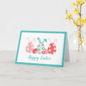 Happy Easter Decorated Eggs Bunny Ears Kaart (Gele Bloem)