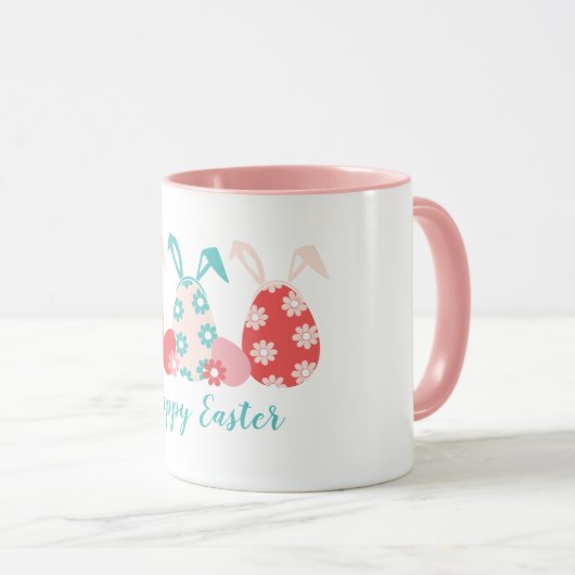 Happy Easter Decorated Eggs Bunny Ears Mok (Voorkant rechts)