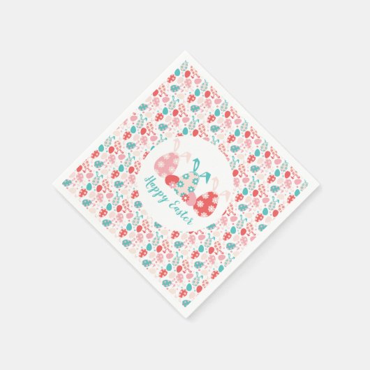 Happy Easter Decorated Eggs Bunny Ears Servet (Hoek)