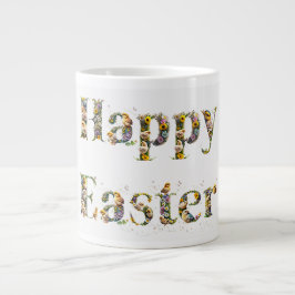 Happy Easter Decoratieve tekst Baby Chicks Grote Koffiekop