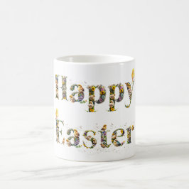 Happy Easter Decoratieve tekst Baby Chicks Koffiemok