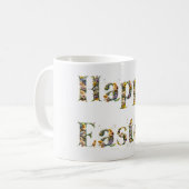Happy Easter Decoratieve tekst Baby Chicks Koffiemok (Voorkant links)