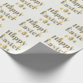 Happy Easter Decoratieve tekst Baby Chics Cadeaupapier (Hoek)