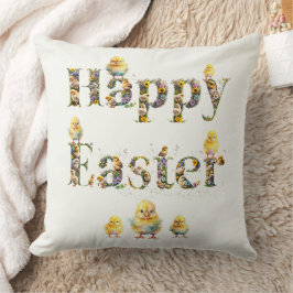 Happy Easter Decoratieve tekst Baby Chics Kussen
